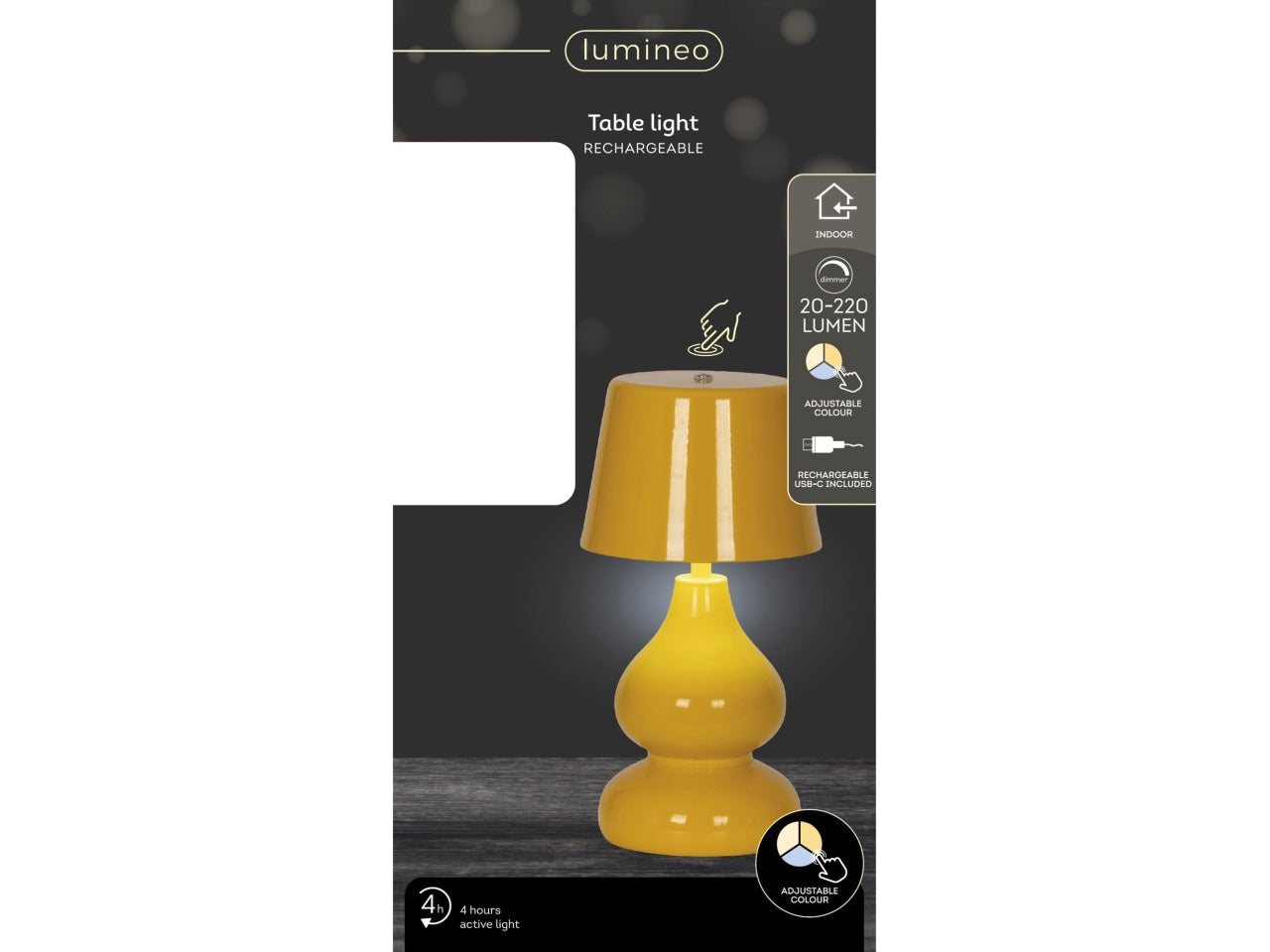 Lampada da tavolo c/led arancio d.13xh.26cm