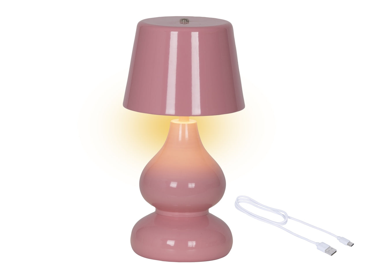 Lampada da tavolo c/led rosa d.13xh.26cm