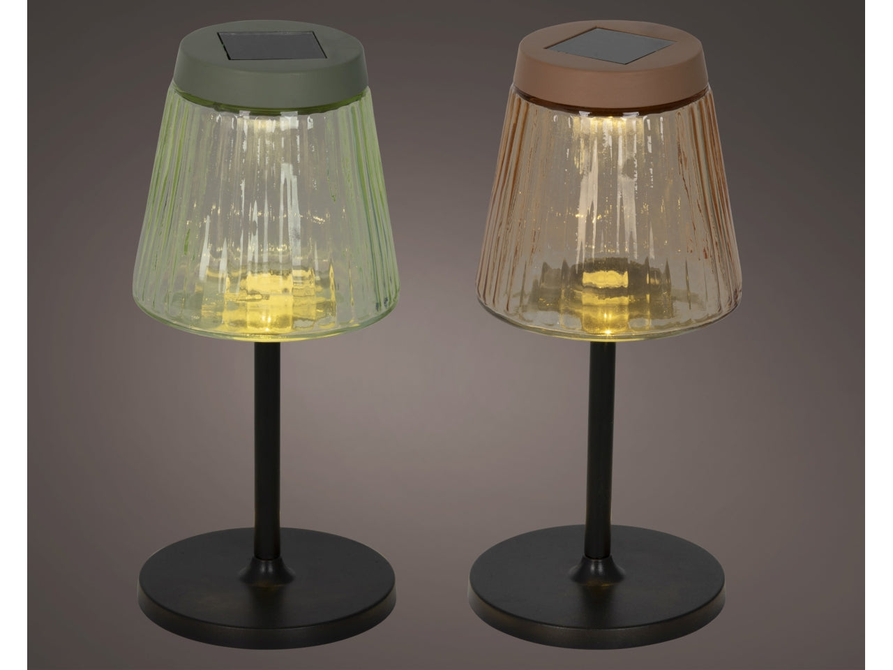 Lampada da tavolo solare 2 assortiti d.11.5xh.25cm