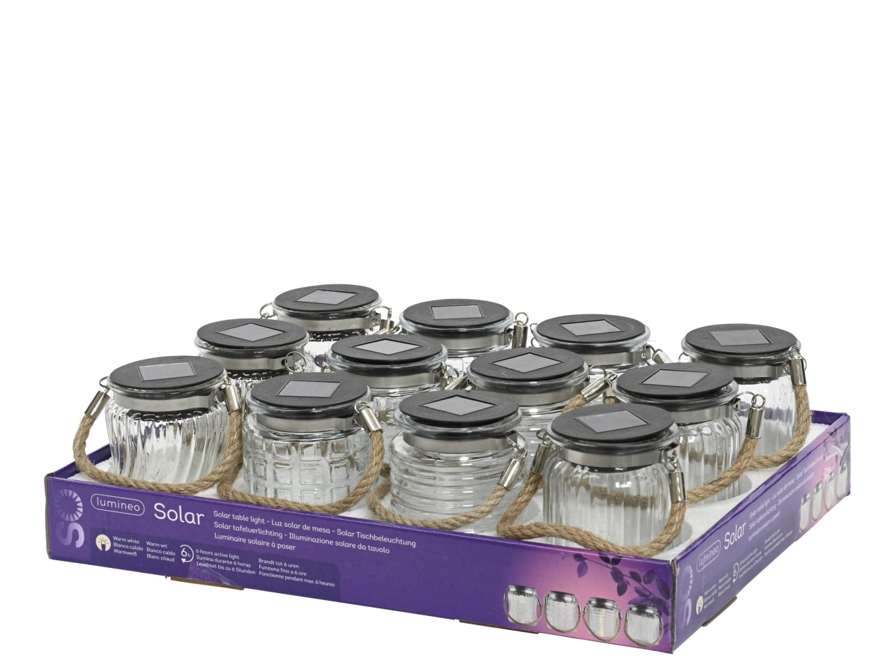 Barattolo ricar. solare 4assortiti d.7.5xh.9cm