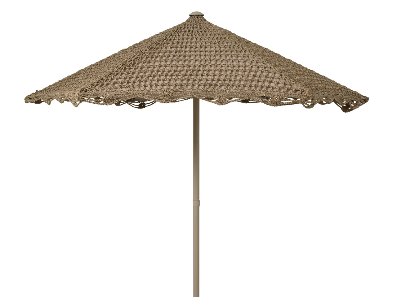 Ombrellone in alluminio con copertura uncinetto tortora d.209xh.220cm