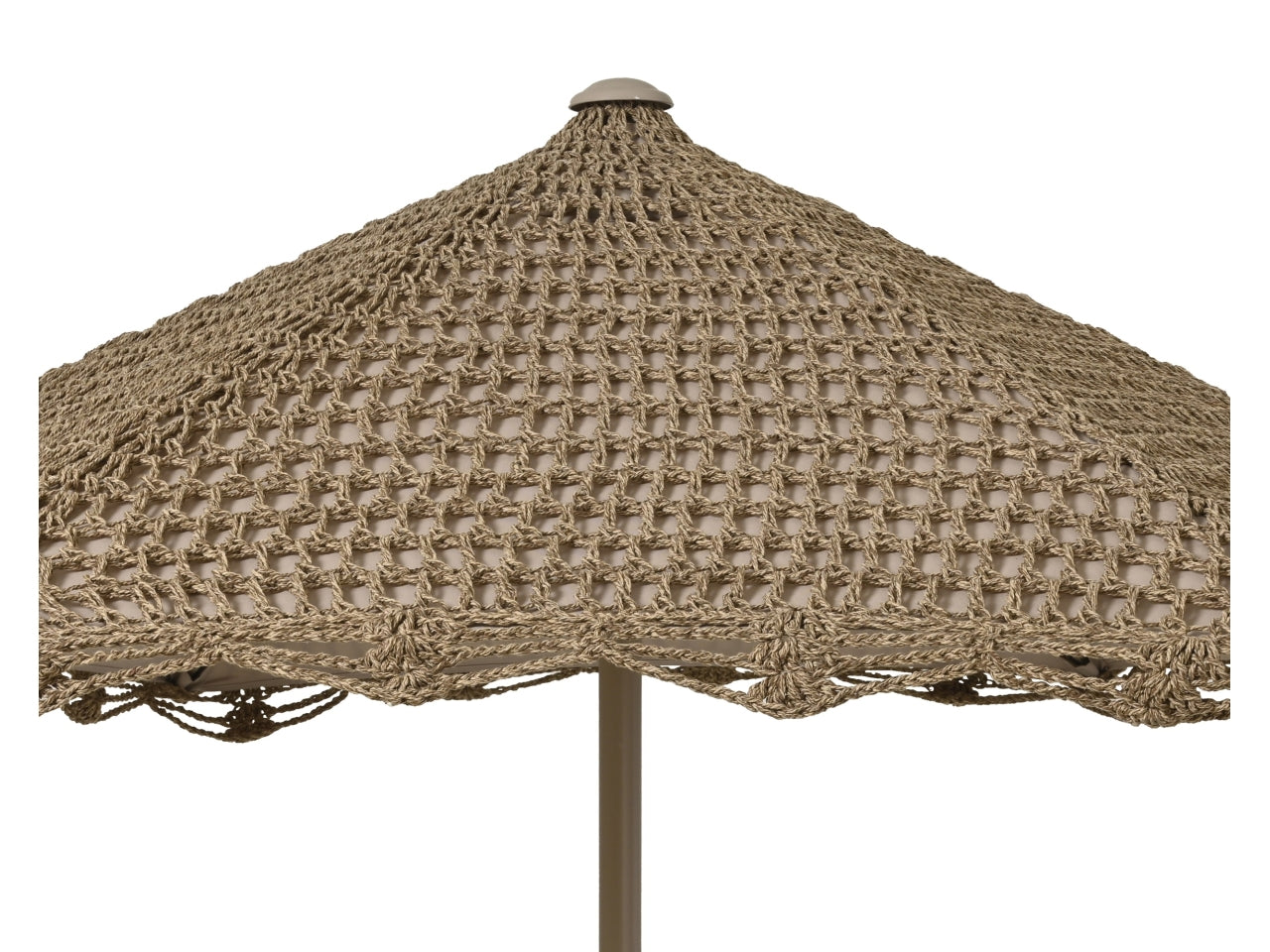 Ombrellone in alluminio con copertura uncinetto tortora d.209xh.220cm