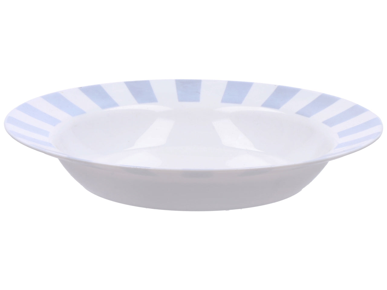 Opale servizio piatti da 18 pezzi bianco con bordo rigato, 2 assortimenti