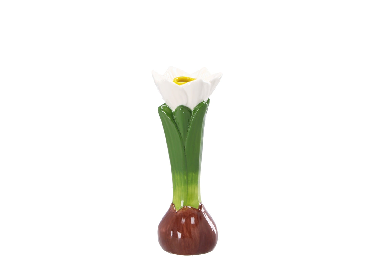 Vaso portafiori margherita in porcellana d.7xh18cm