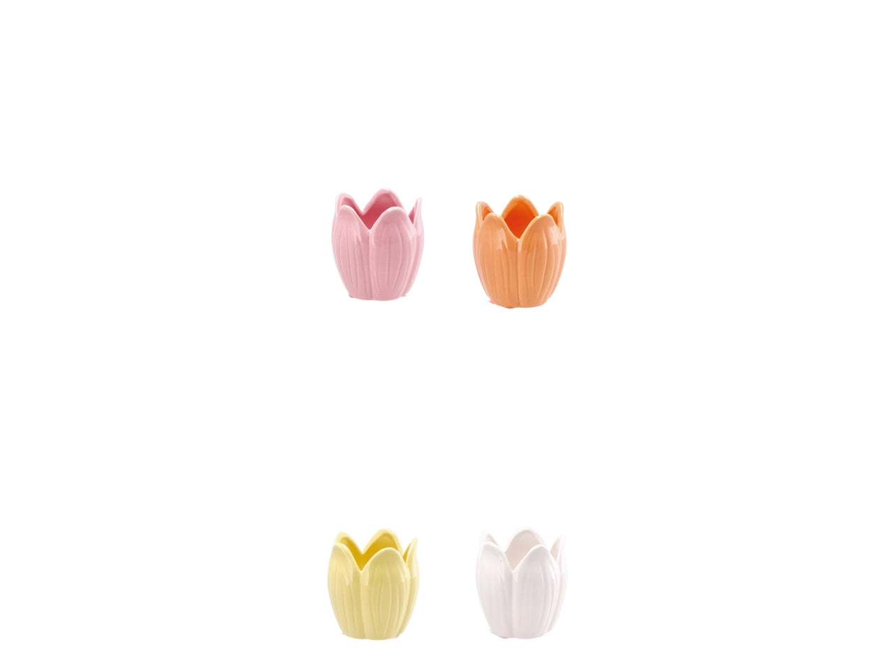 Dolom lale vaso forma di fiore d.8xh8,5cm, 4 colori assortiti