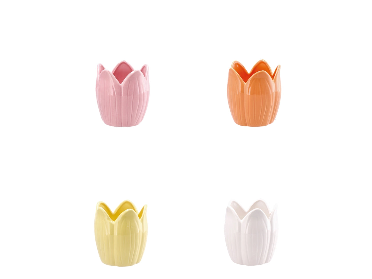 Dolom lale vaso forma di fiore d.11xh12cm, 4 colori assortiti