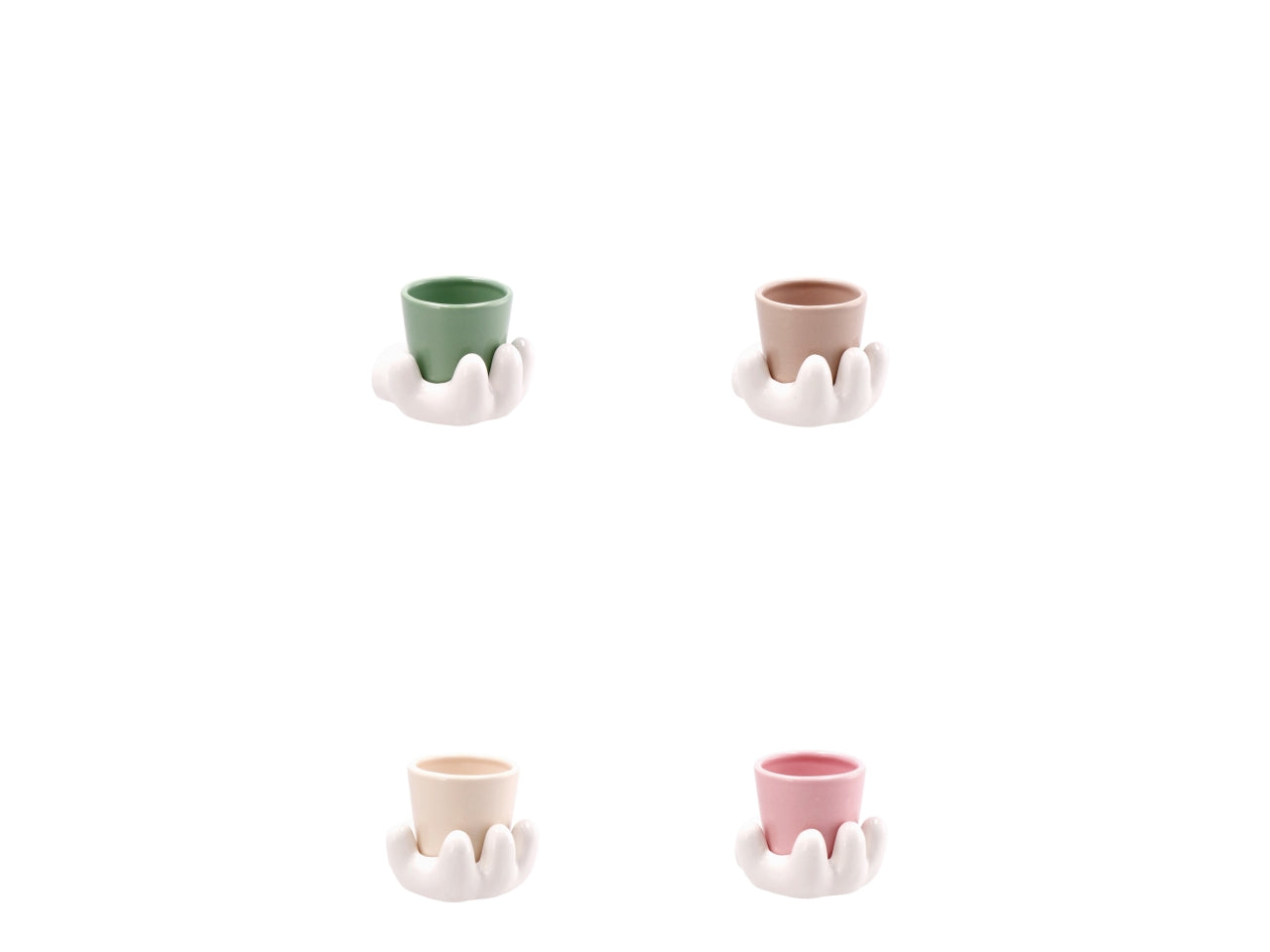 Dolom cartoon vaso su mano 10x9xh8cm, 4 colori assortiti