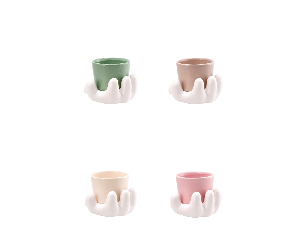 Dolom cartoon vaso su mano 15x13xh11cm, 4 colori assortiti