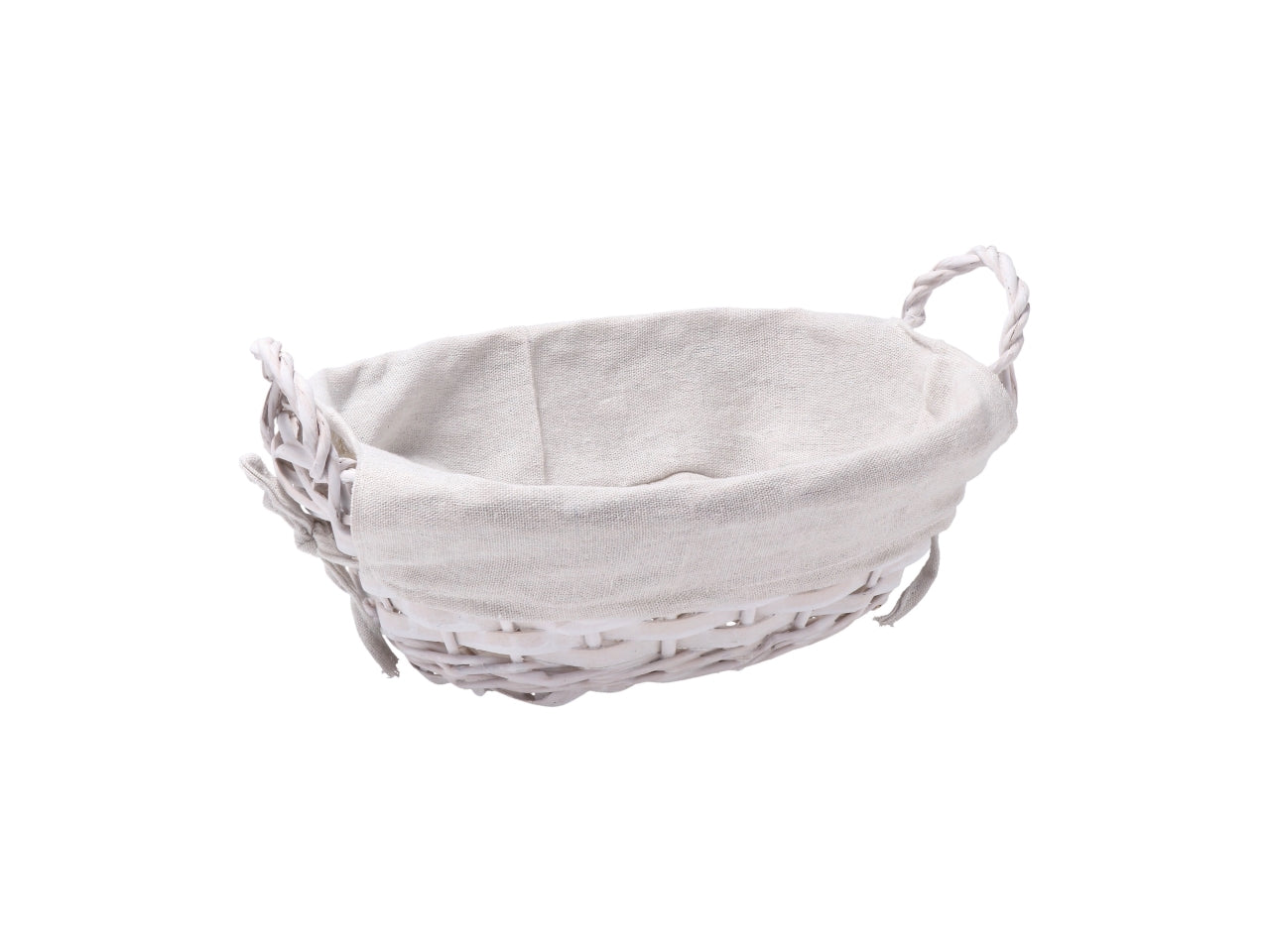 Beira cestino ovale 33x23xh14cm con interno di tessuto, 3 varianti di colore