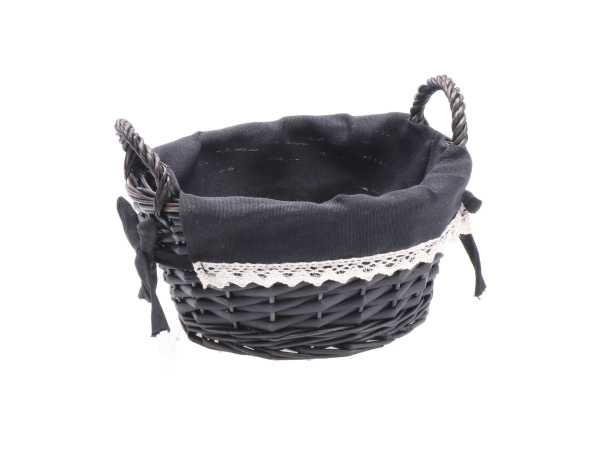 Shiwa cestino tondo d.22xh14cm con interno in tessuto, 4 varianti di colore