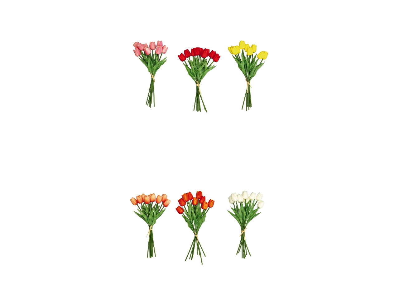 Bouquet tulipani 36cm real touche in colori assortiti