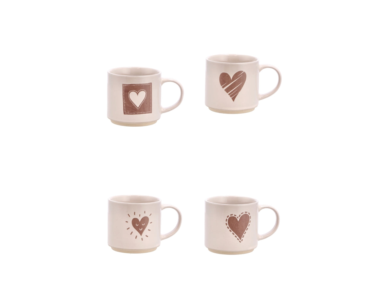 Nara tazza in ceramica con cuore d.10xh9cm, 4 assortimenti
