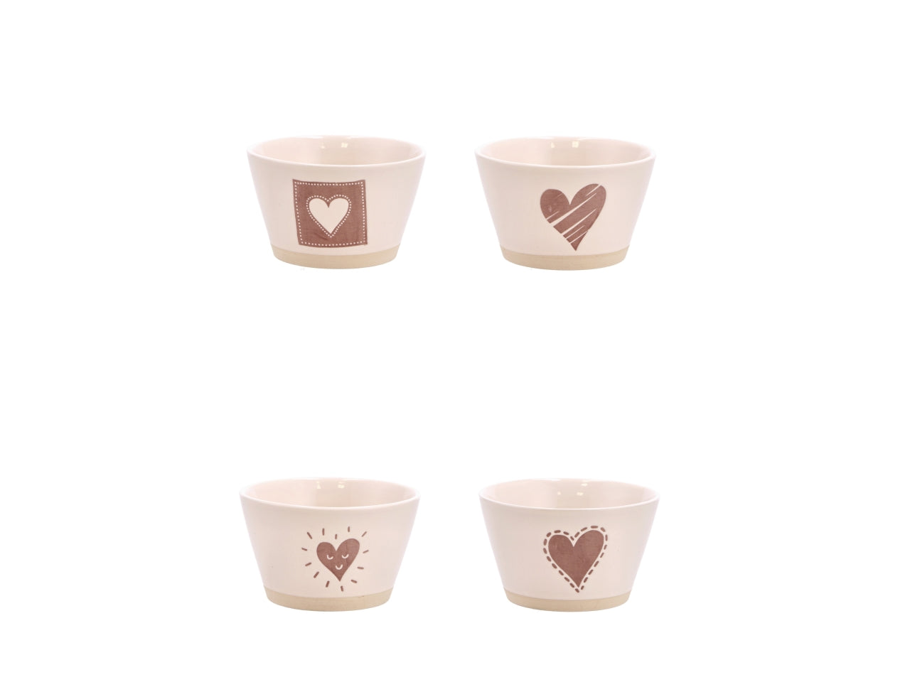 Nara ciotola in ceramica con cuore d14xh8cm, 4 assortimenti