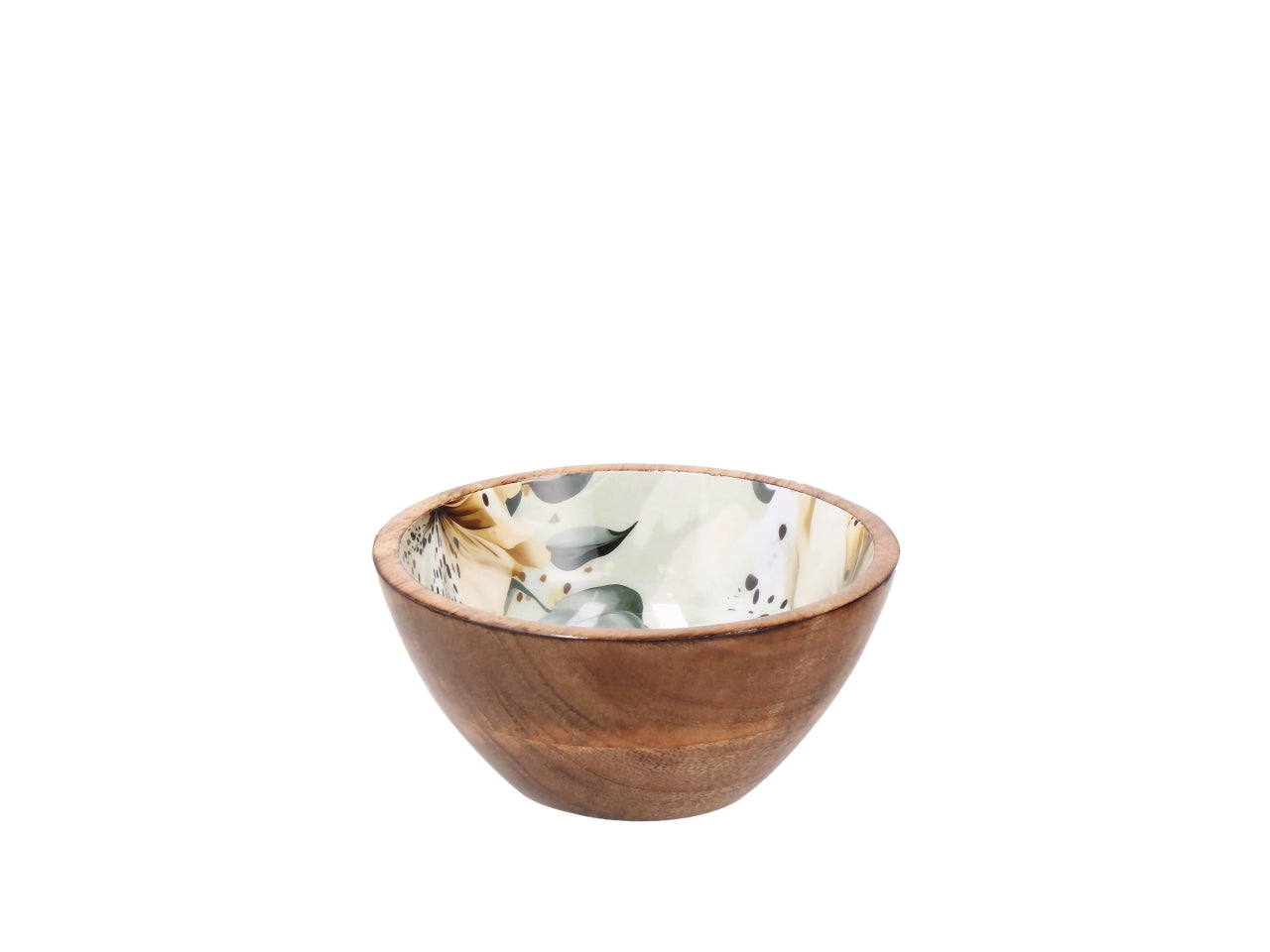 Abel ciotola 13xh.6cm in legno con decorazione floreale, 2 assortimenti