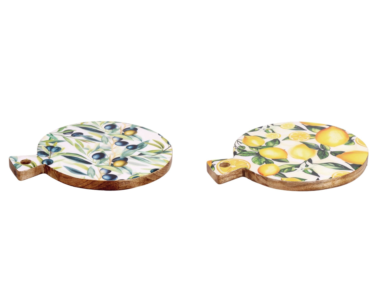 Yari vassoio 39x29xh3cm in legno con manico, 2decori assortiti