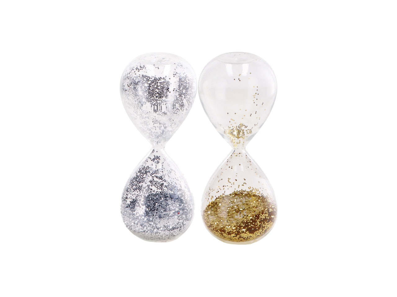 Clessidra in vetro d.6,5xh16cm, 2 assortimenti di colore