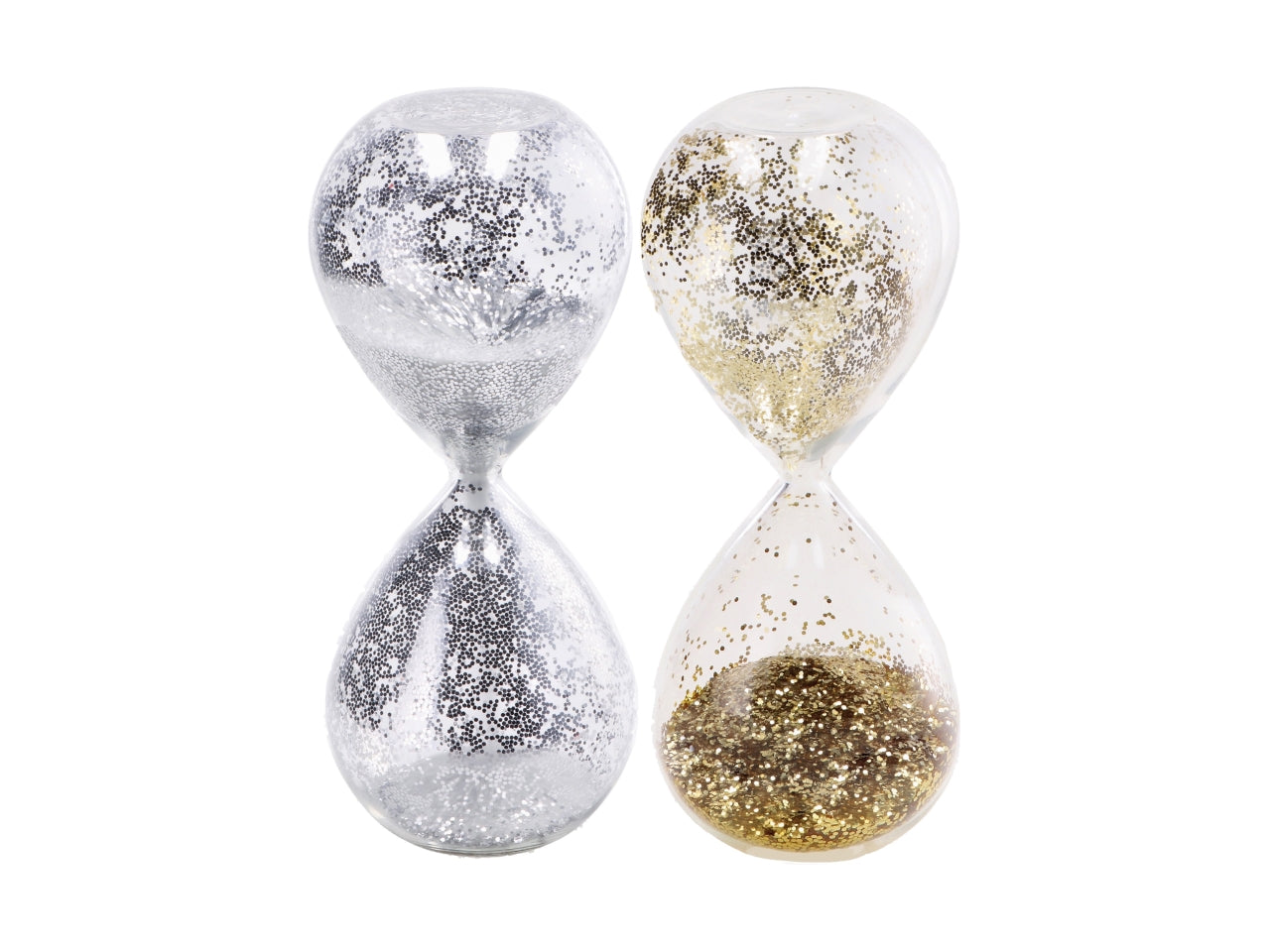 Clessidra in vetro d.8xh20cm, 2 assortimenti di colore