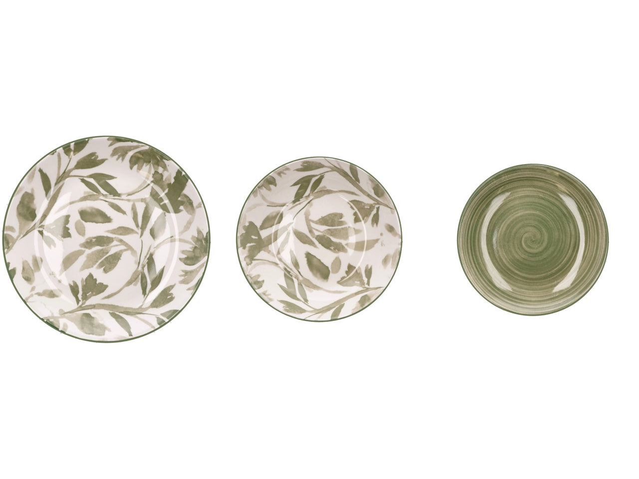 Zaira servizio di piatti 18 pezzi in porcellana verde