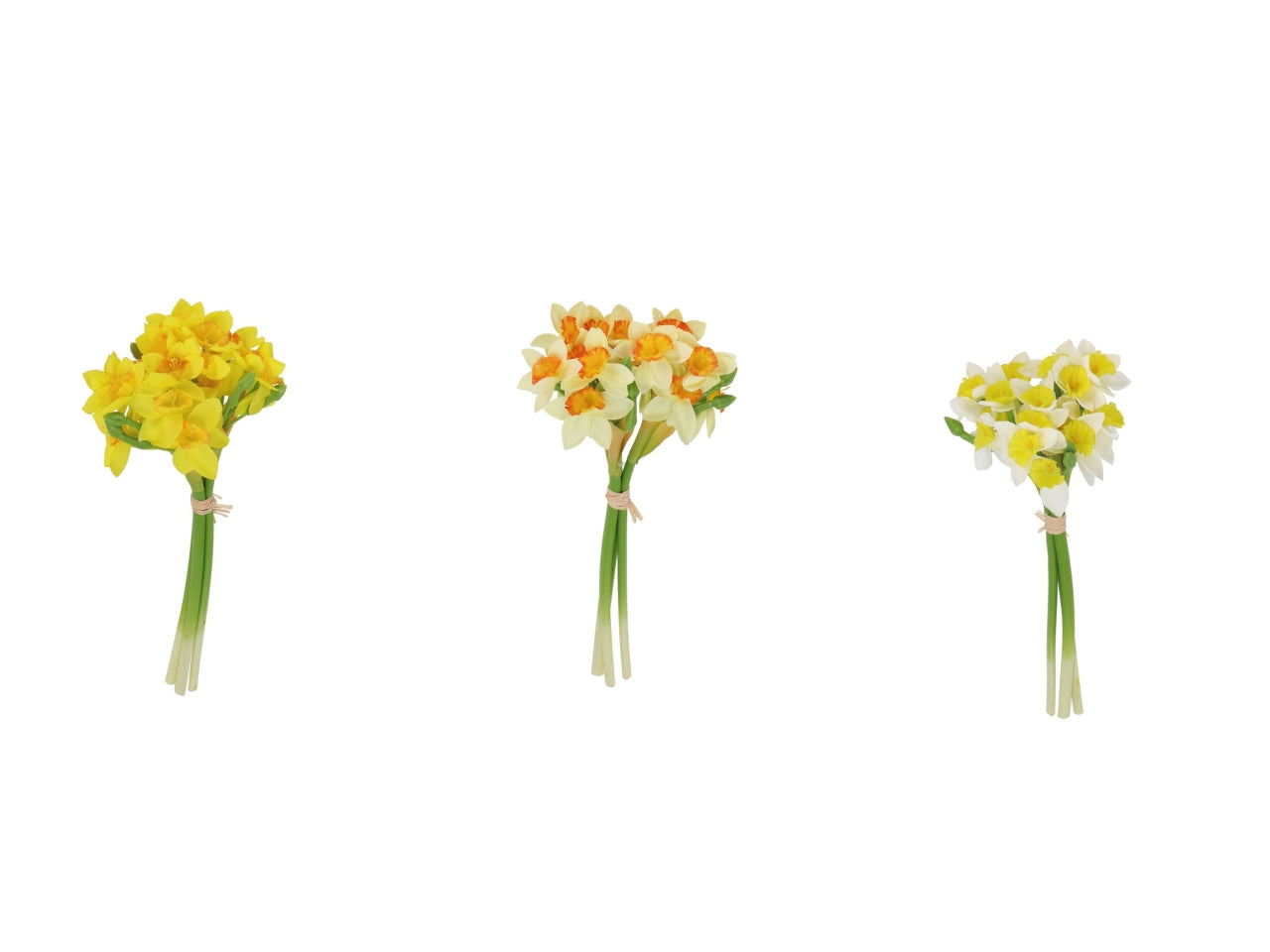 Bouquet di narcisi da 27cm con 18 fiori in 3 varianti di colore