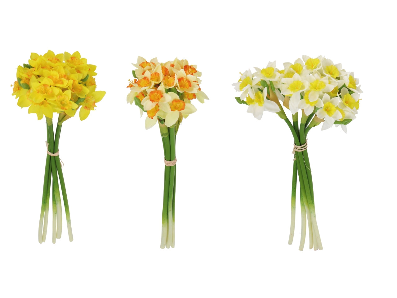 Bouquet di narcisi da 27cm con 30 fiori in 3 varianti di colore