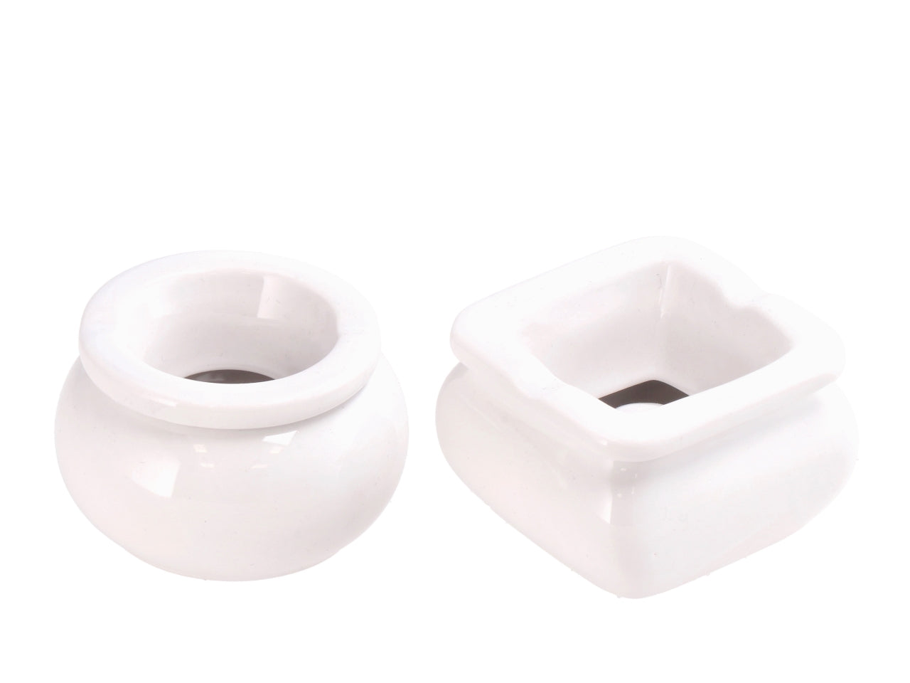 Posacenere ceramica 8xh5cm bianco in 2 forme assortite