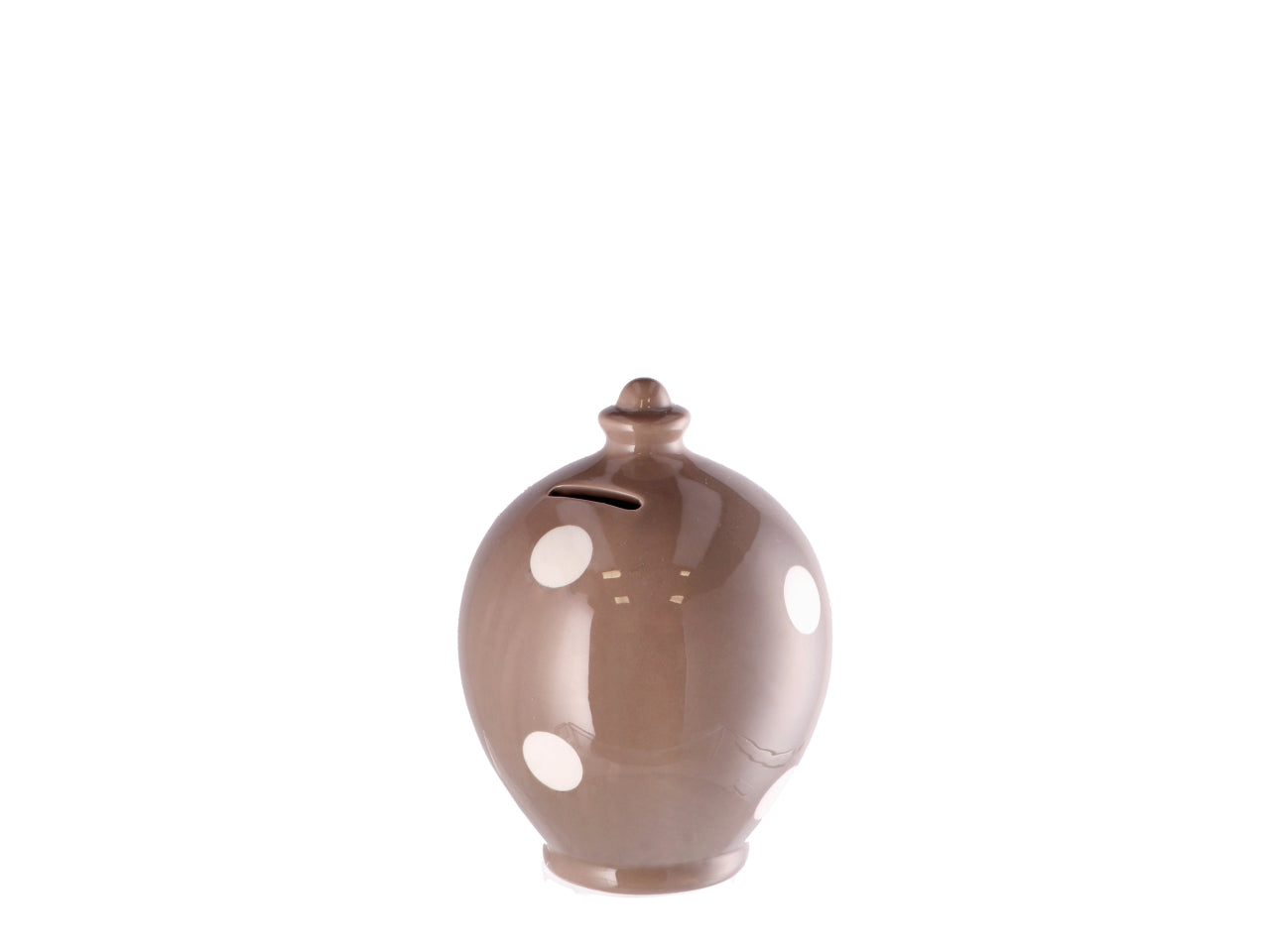 Salvadanaio in ceramica a pois 12xh15cm, 4 colori assortiti