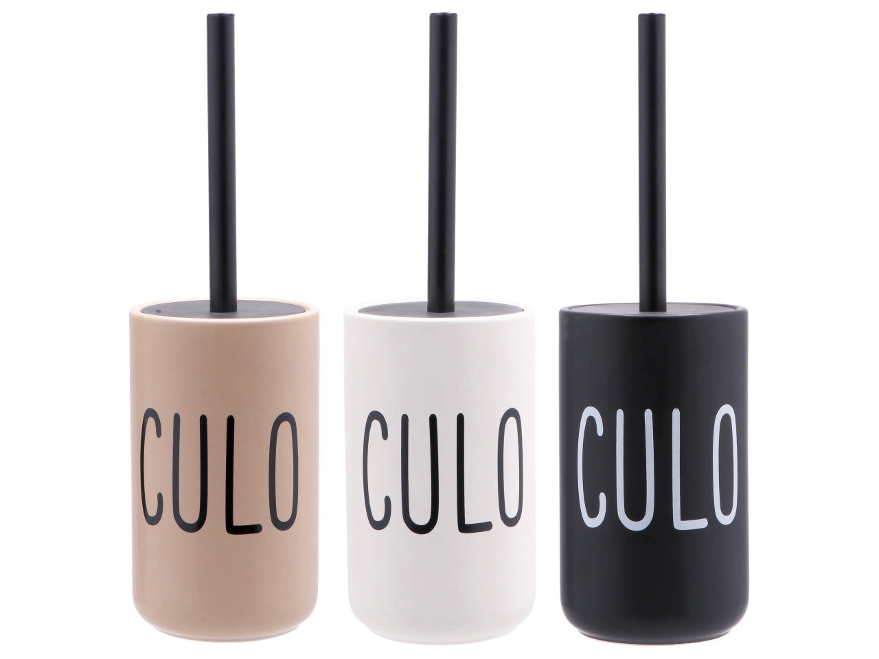 Portascopino in ceramica 9,5xh33cm, 3 assortimenti di colore