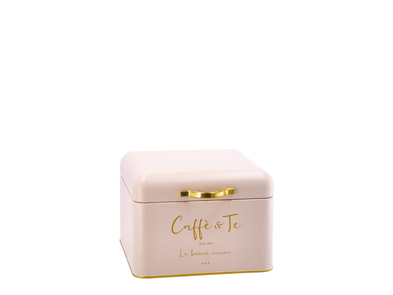 Scatola in latta porta caffe'/the 20x20x14cm, 2 colori assortiti