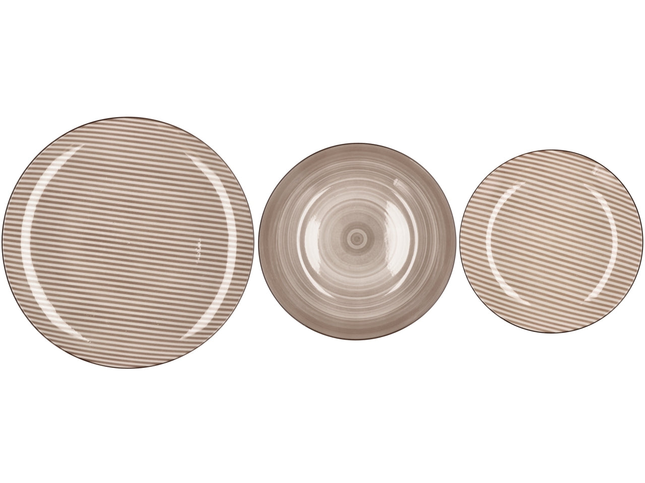 Servizio di piatti da 18 pezzi in porcellana beige