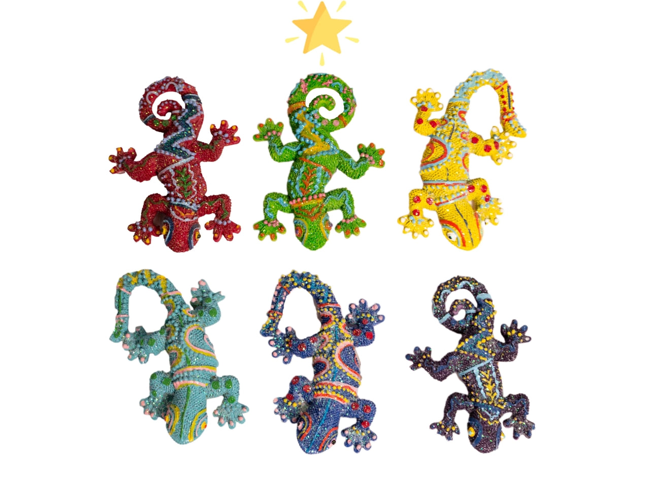 Magnete resina geko glitter in 6 assortimenti