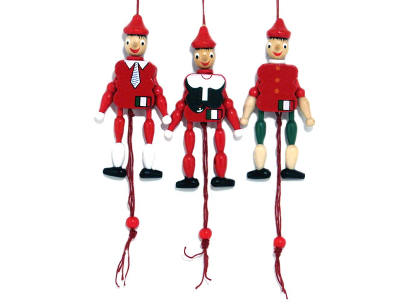 Marionette pinocchio in legno in 3 assortimenti