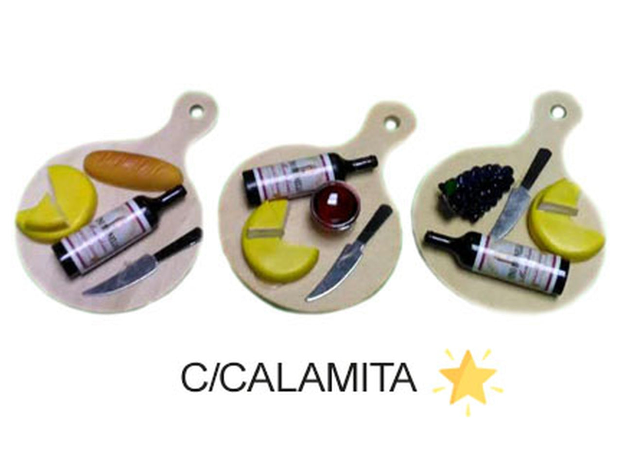 Magnete tagliere vini-formaggio in resina in 3 assortimenti