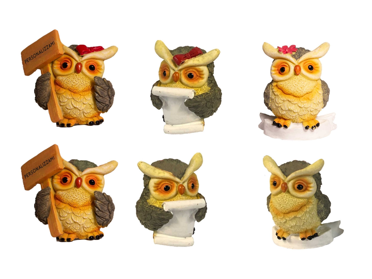 Gufo in resina 5,5cm in 6 assortimenti