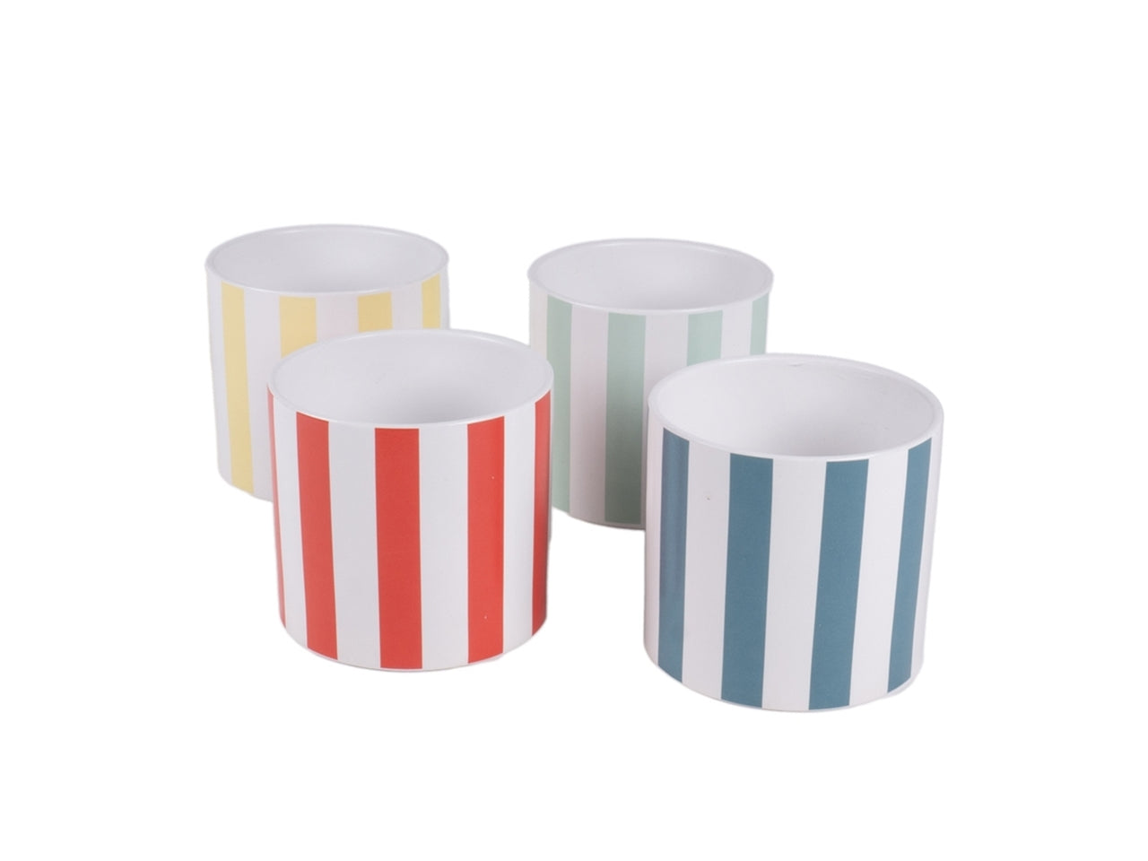 Cache-pot in ceramica rigata diametro 13xh.12cm, 4 colori assortiti
