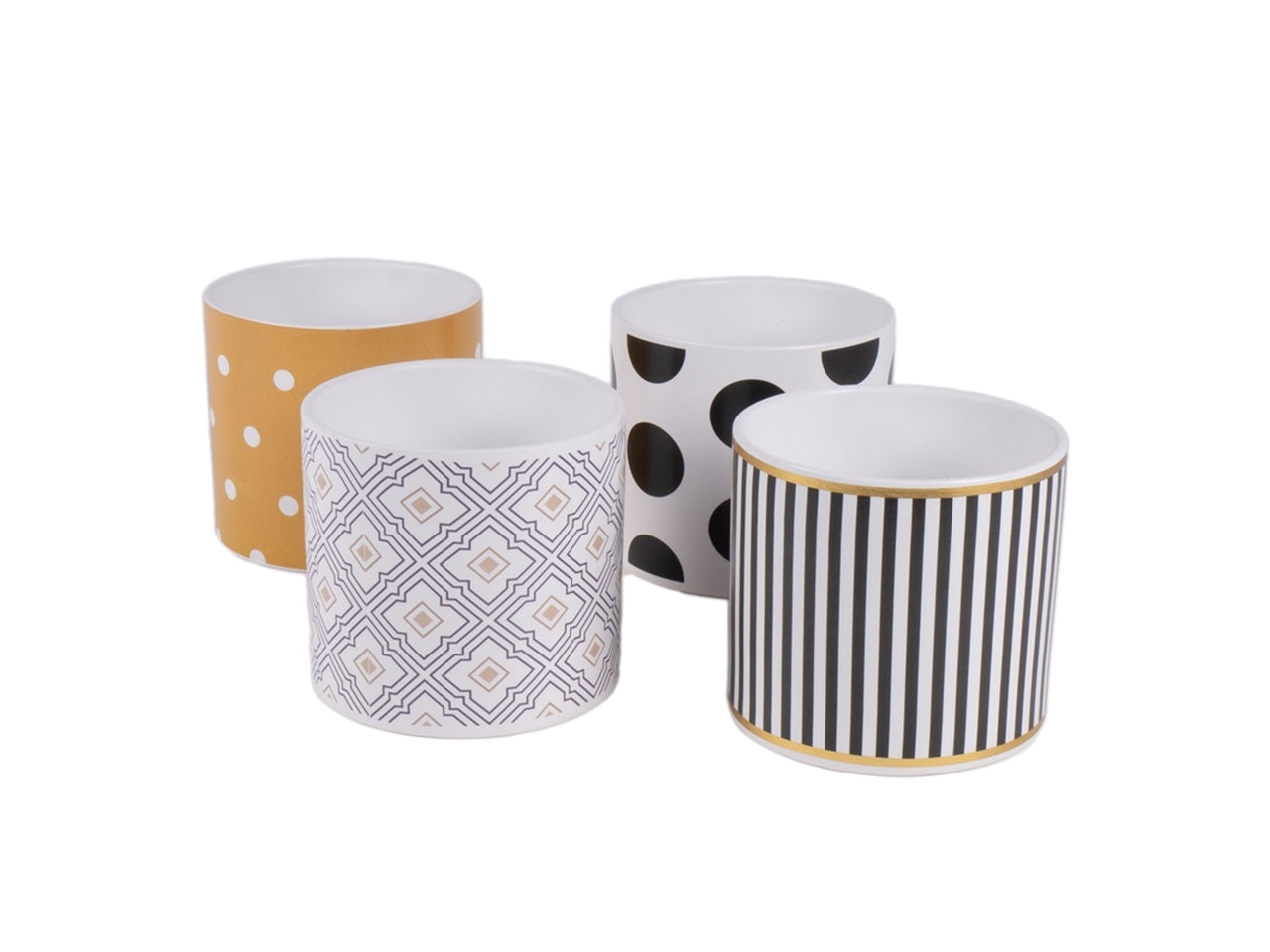 Cache-pot in ceramica diametro 13xh.12cm, 4 decori assortiti