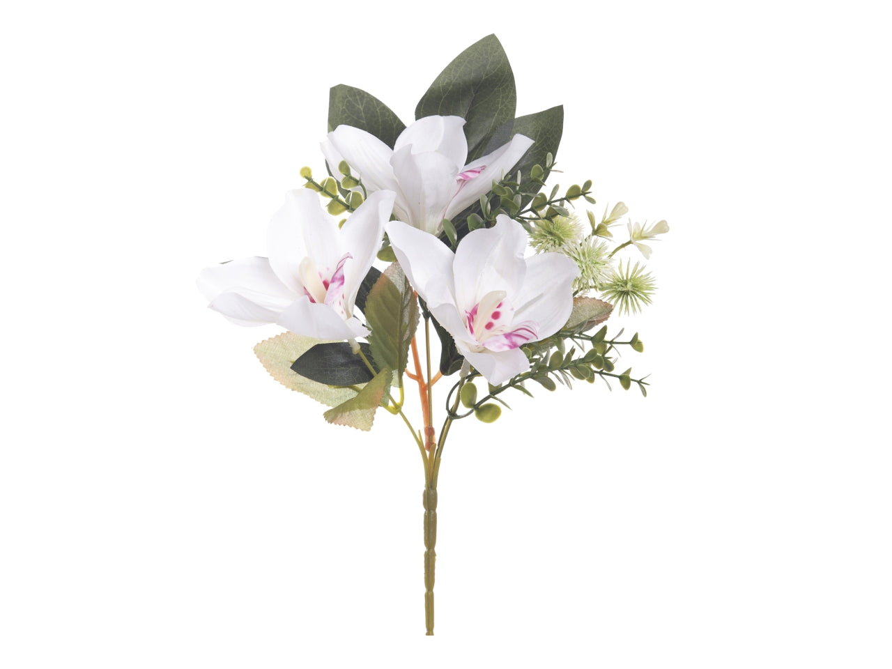 Mazzo cimbydium 33cm con 3 fiori bianco