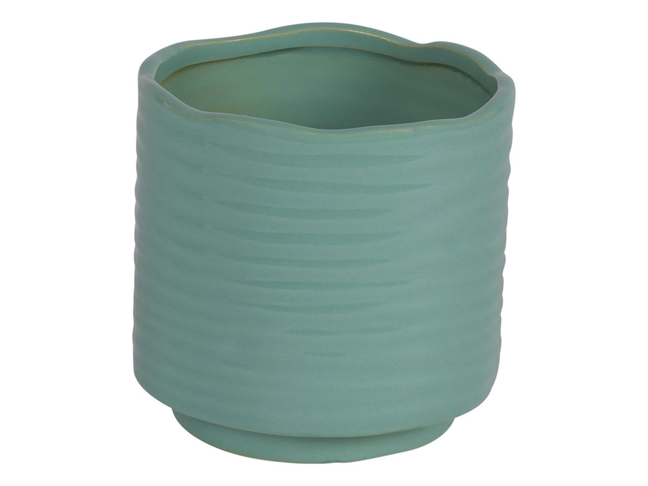 Vaso portapiante in ceramica diametro 11xh.11cm verde