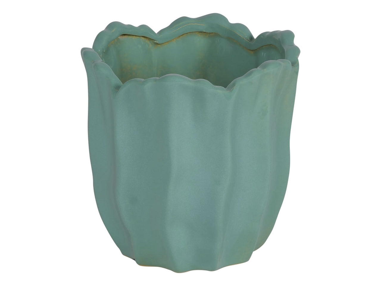 Vaso portapiante in ceramica diametro 11xh.11cm verde