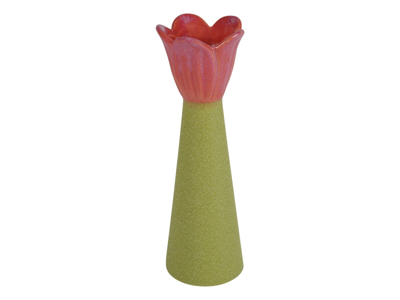 Vaso portafiori a tulipano in ceramica d.7x21cm fucsia