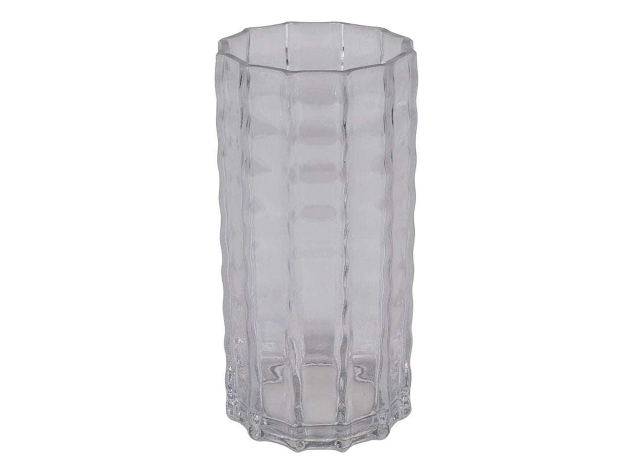 Vaso portafiori in vetro trasparente d.10x20cm