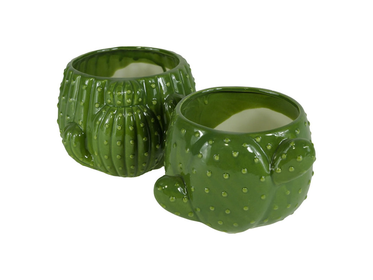 Vaso cactus in ceramica 15x13x10cm verde, 2 modelli assortiti