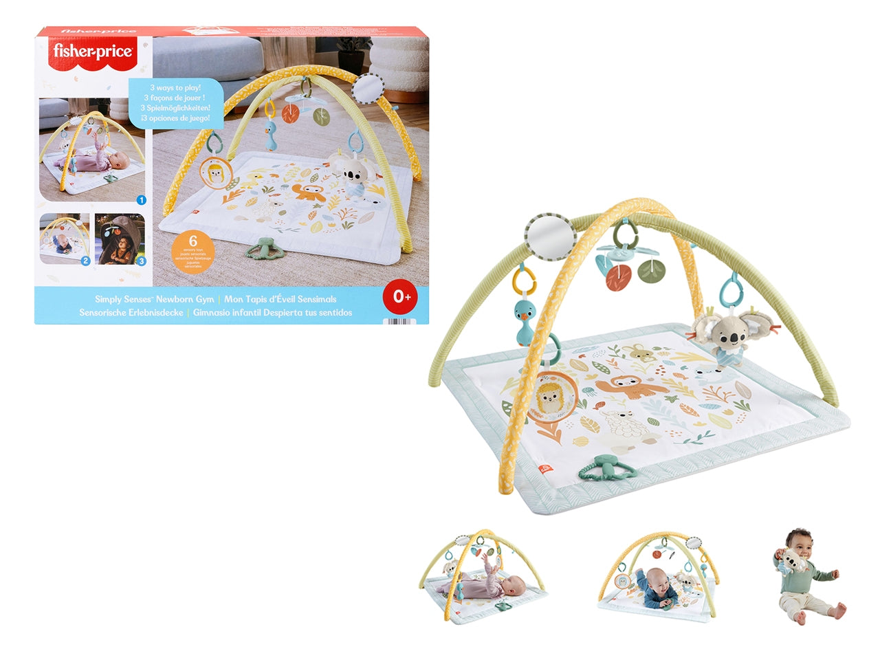 Fisher Price Simply Senses tappetino attivita' per neonati e giochi sensoriali