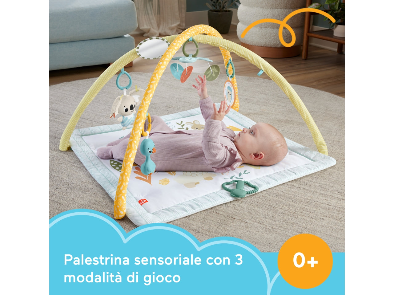 Fisher Price Simply Senses tappetino attivita' per neonati e giochi sensoriali