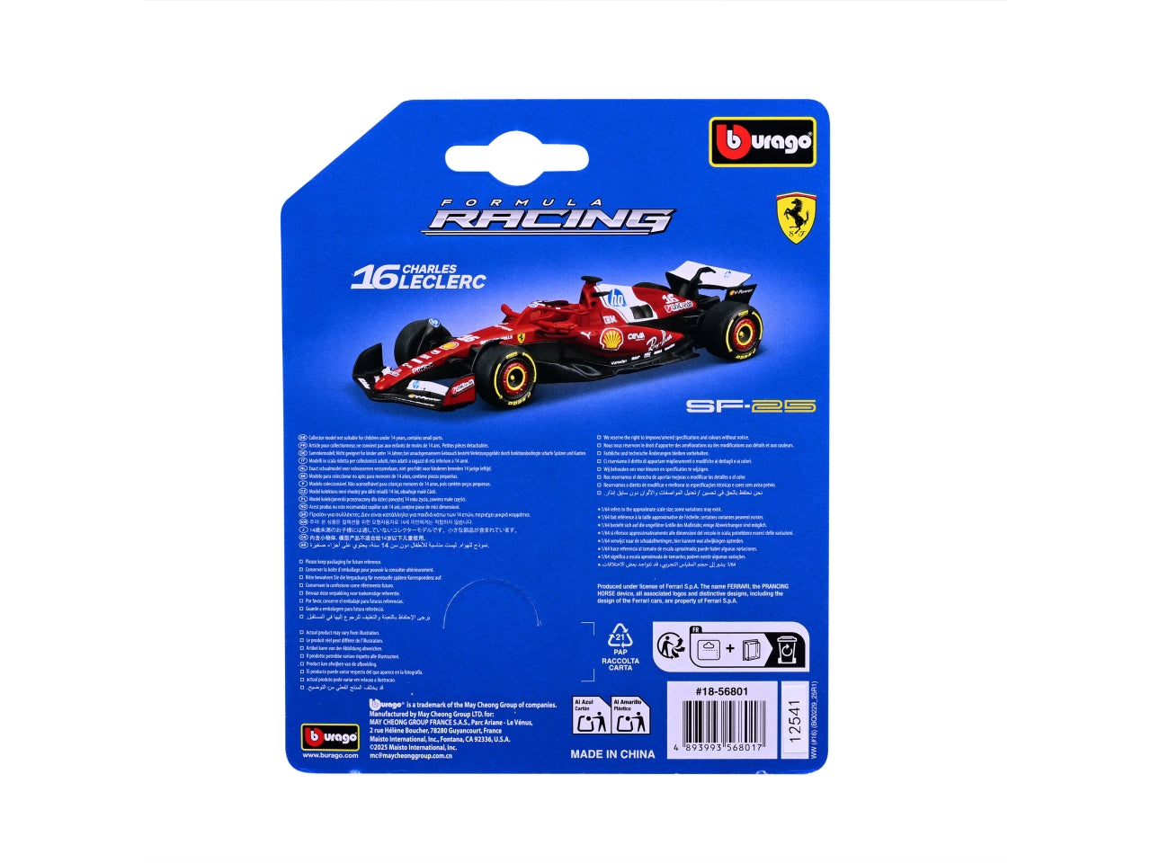 Auto F1 Ferrari Sf-25 Laclerc 1:64