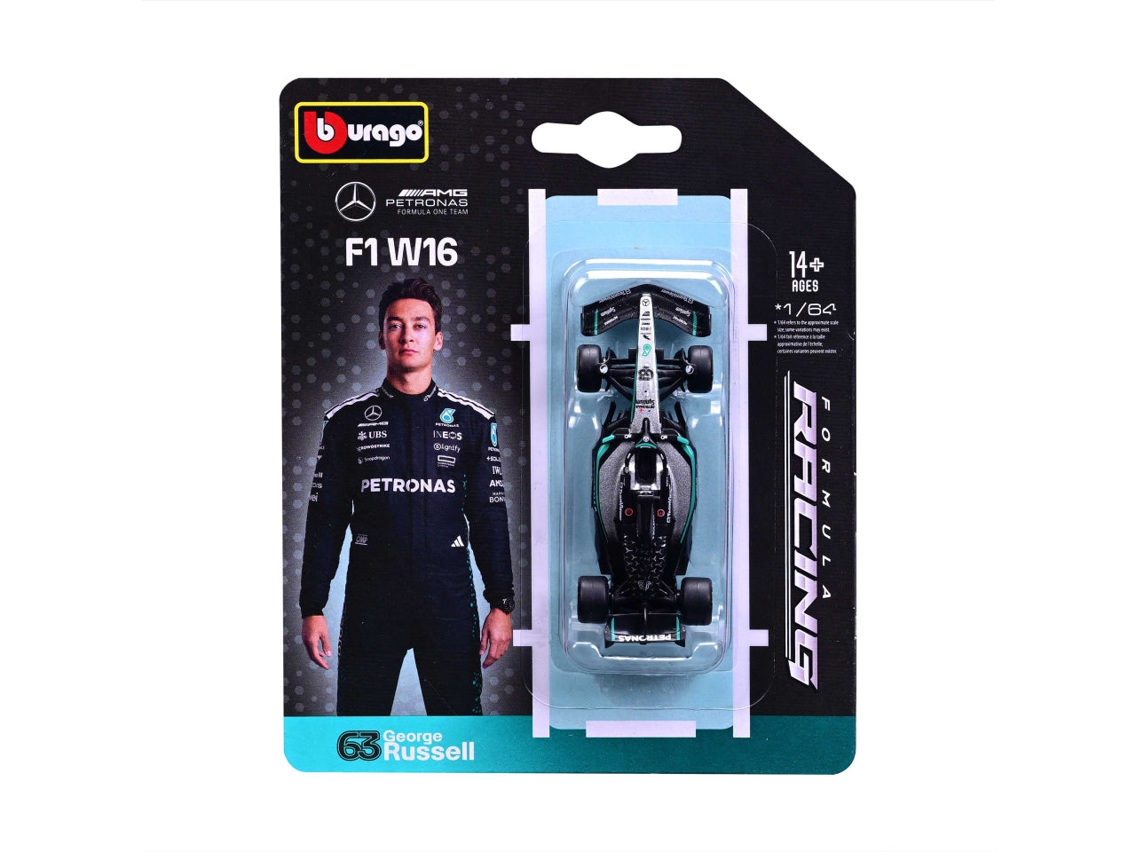 Auto F1 Ferrari W16 Mercedes-Amg 2025 George Russell scala 1:64