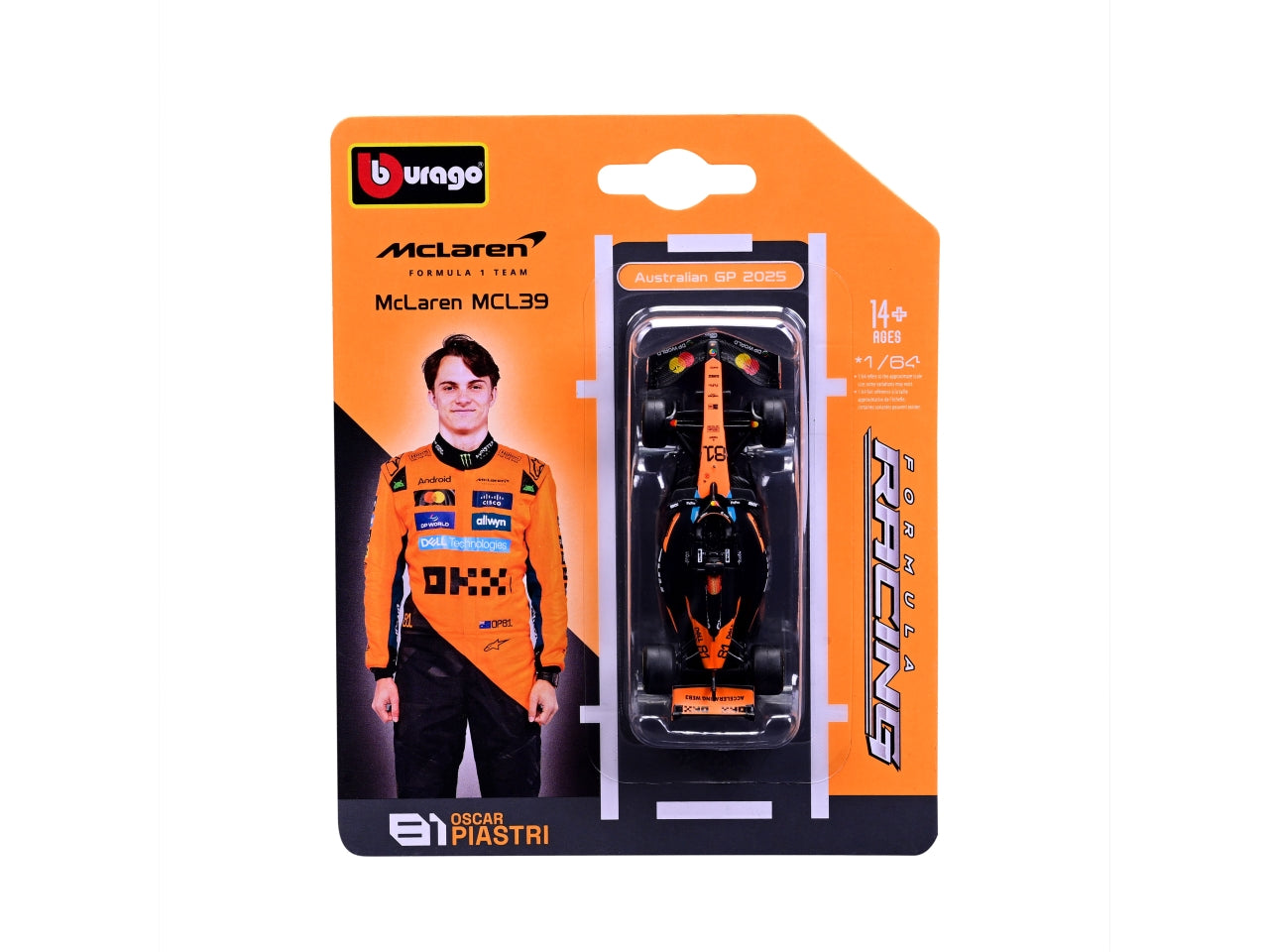 Auto F1 Ferrari MCL 39 Mclaren 2025 Oscar Piastri scala 1:64