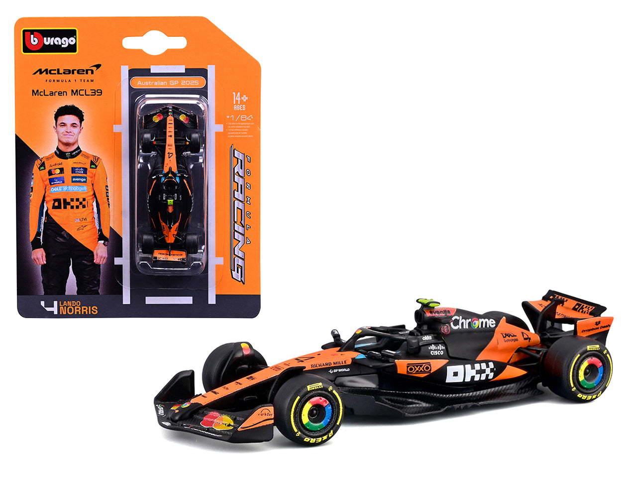 Auto F1 Ferrari MCL 39 Mclaren 2025 Lando Norris scala 1:64