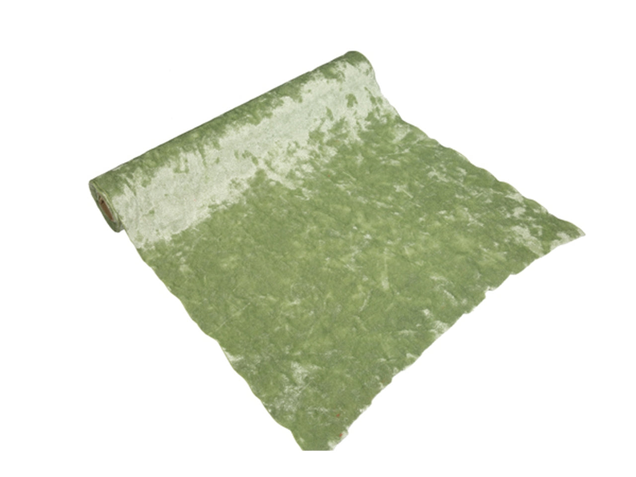 Runner in velluto 28cmx3mt verde salvia