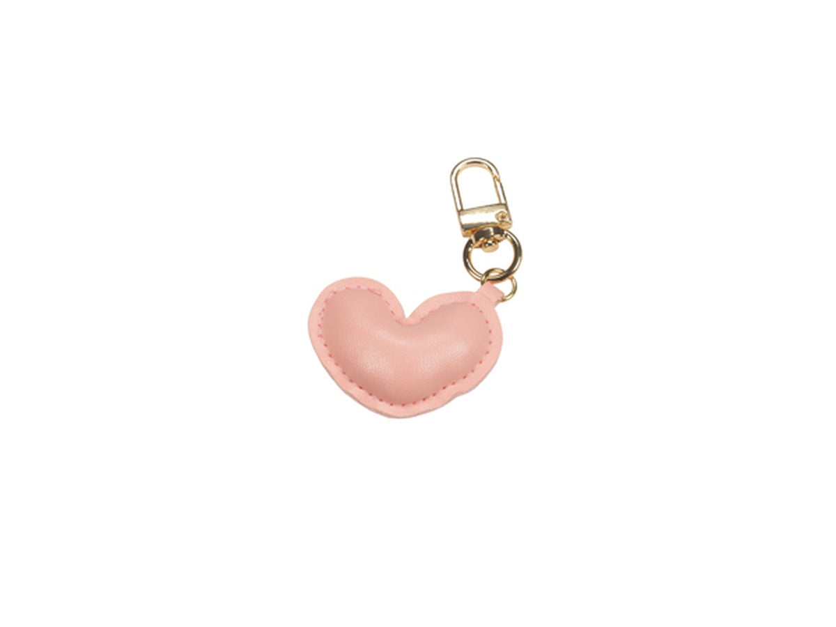 Ciondolo cuore in ecopelle 4cm cipria