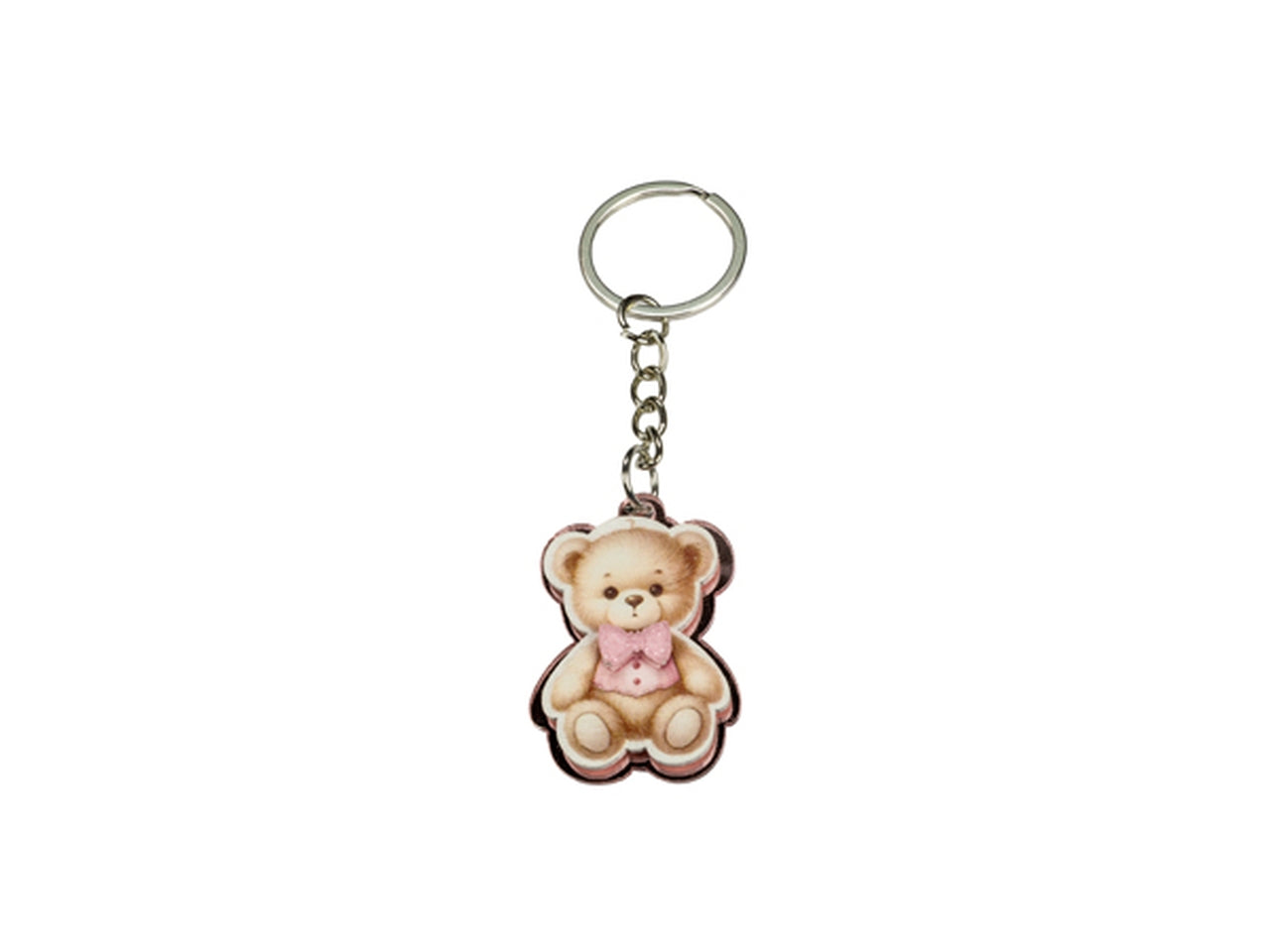 Portachiavi orsetto 3x4cm rosa